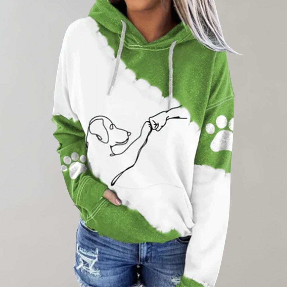 Trendy hoodie met hondenprint