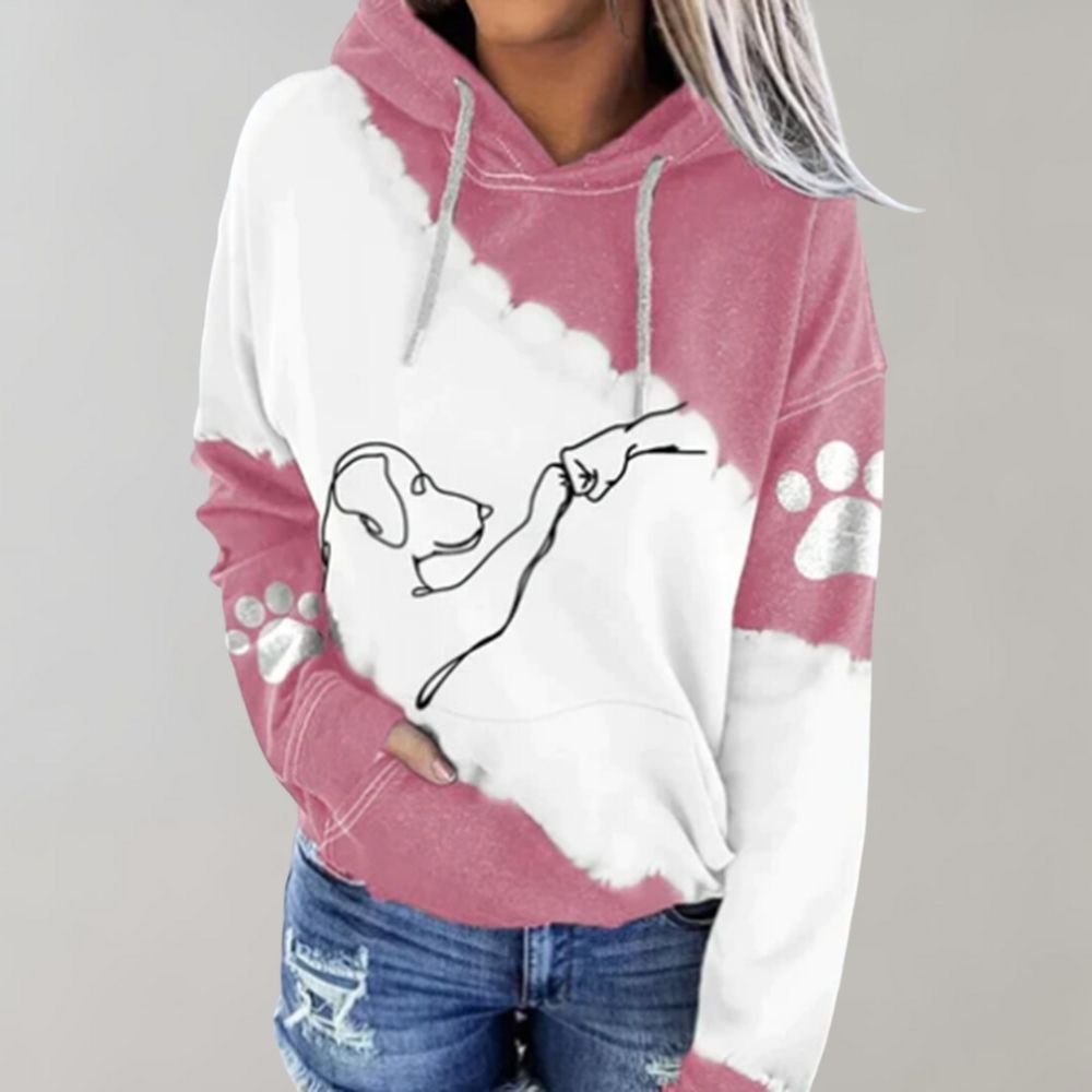 Trendy hoodie met hondenprint