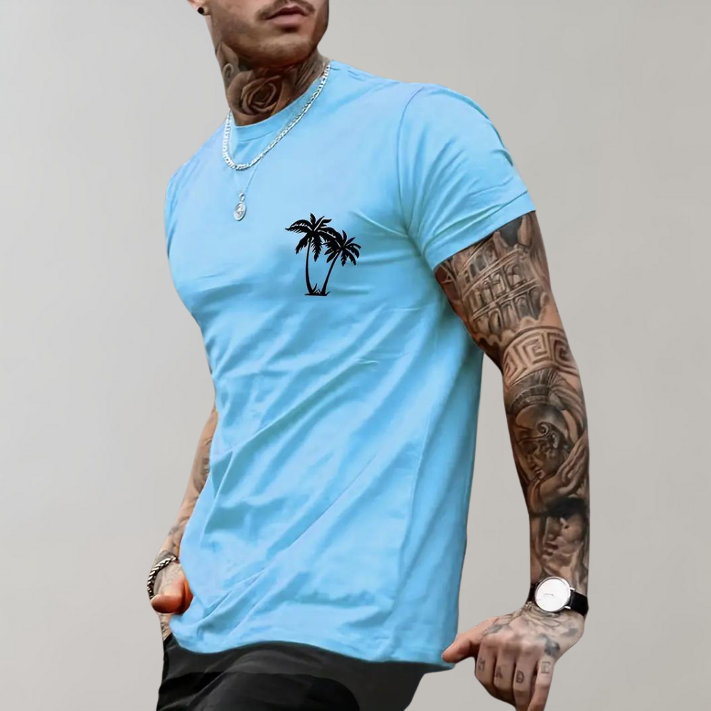 Palmboom grafisch heren T-shirt