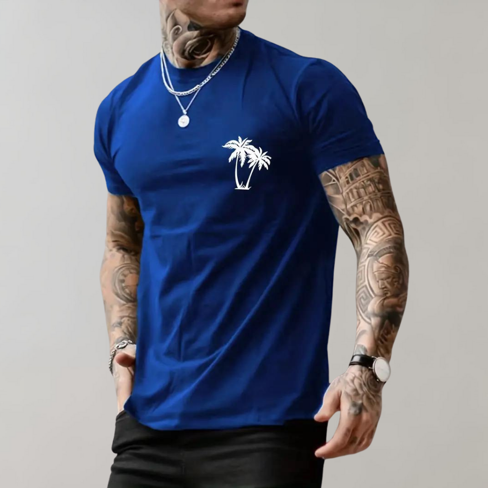 Palmboom grafisch heren T-shirt