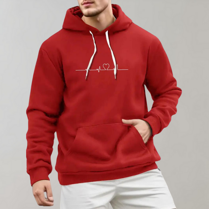 Herenhoodie met hartjesprint