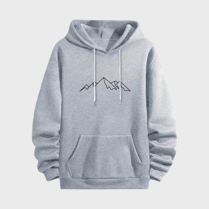 Herenhoodie met bergprint