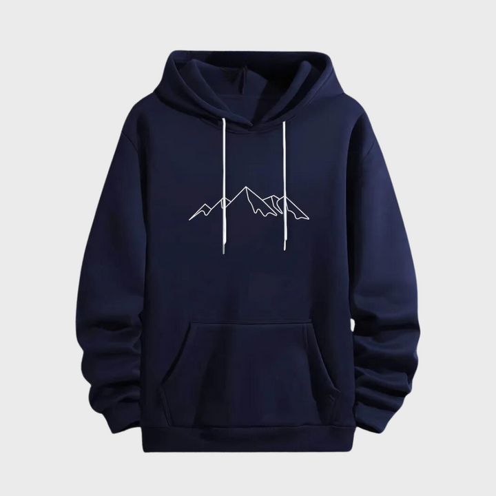 Herenhoodie met bergprint