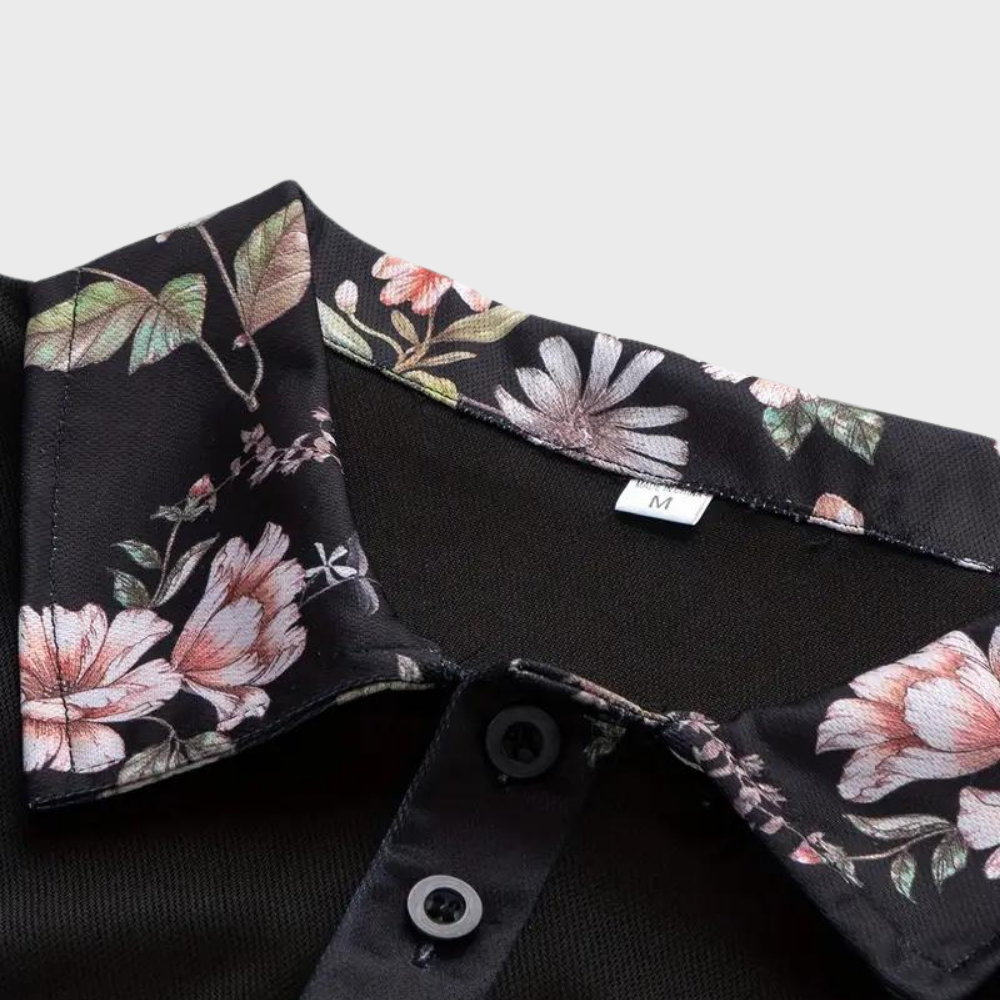 Herenpoloshirt met bloemenprint